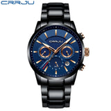 Blue Chronograph Stianless Steel Wristwatch Casual