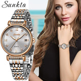 SUNKTA New Rose Gold Women Watch